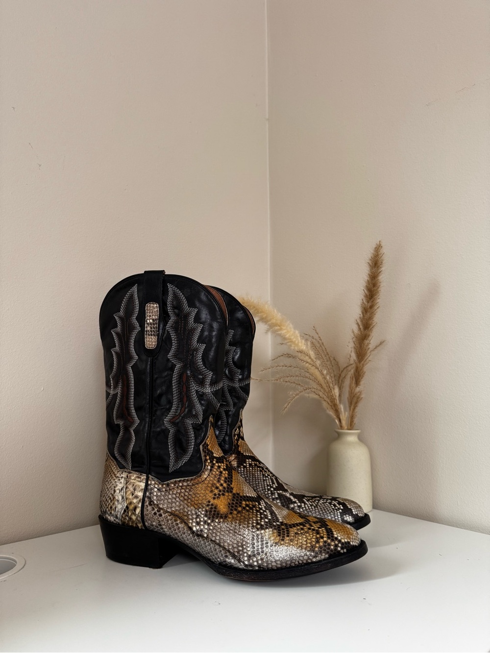 Dan Post Exotic Python Leather Cowboy Boots – Men’s US 10.5 D - Picture 1 of 14